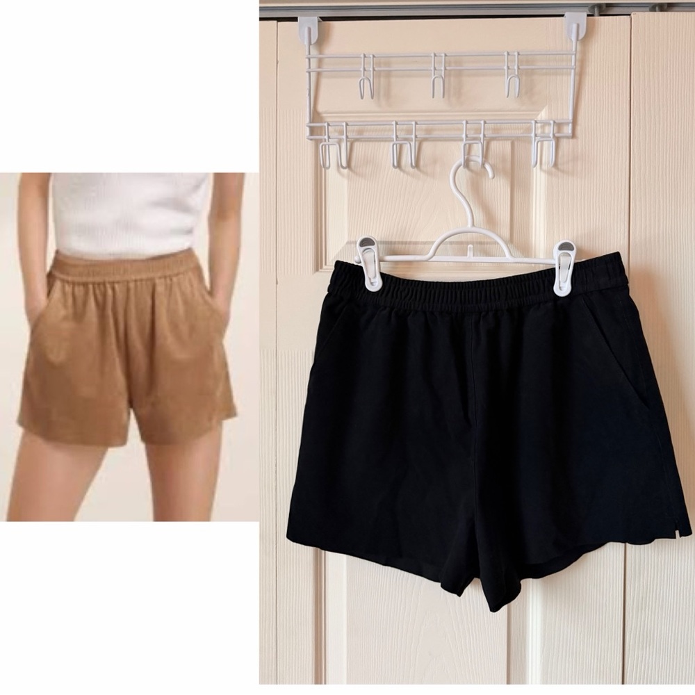 Aritzia Black and Tan High Waist Women's Shorts